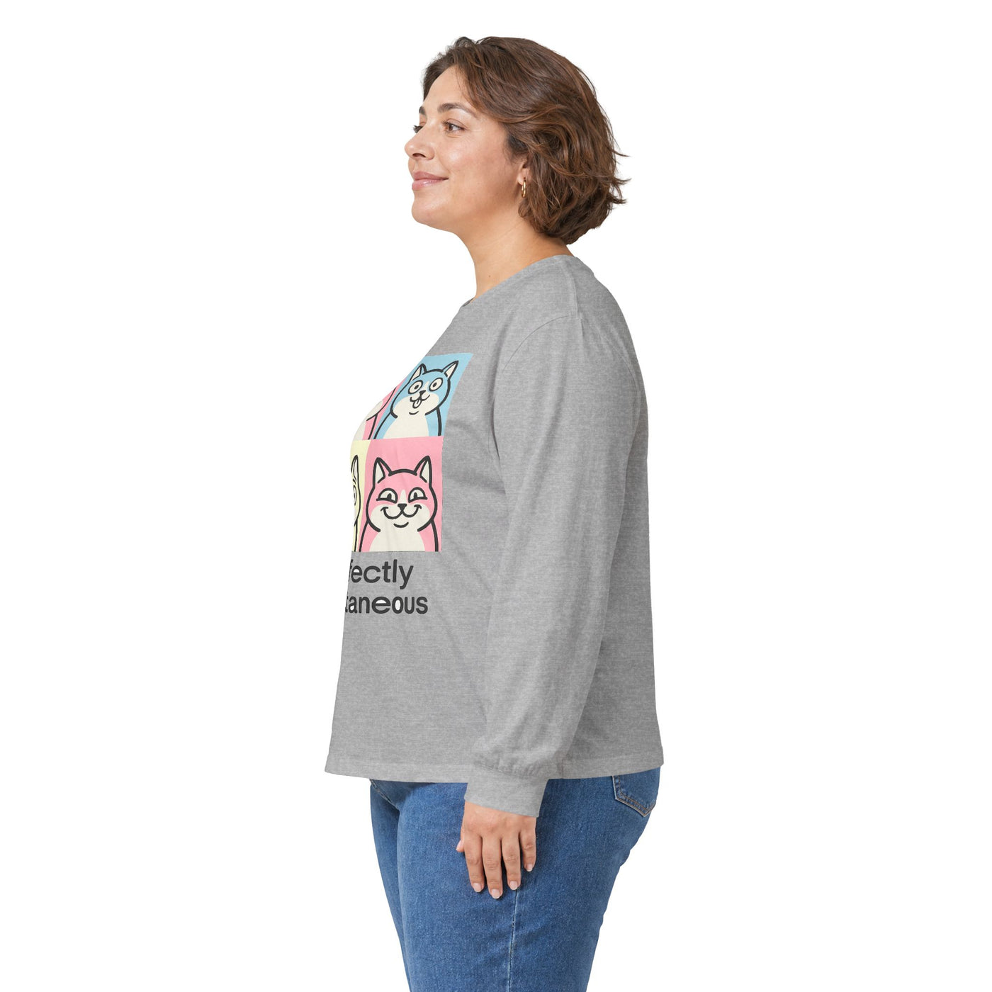Pastel Pop Art Kitten Grid Long Sleeve