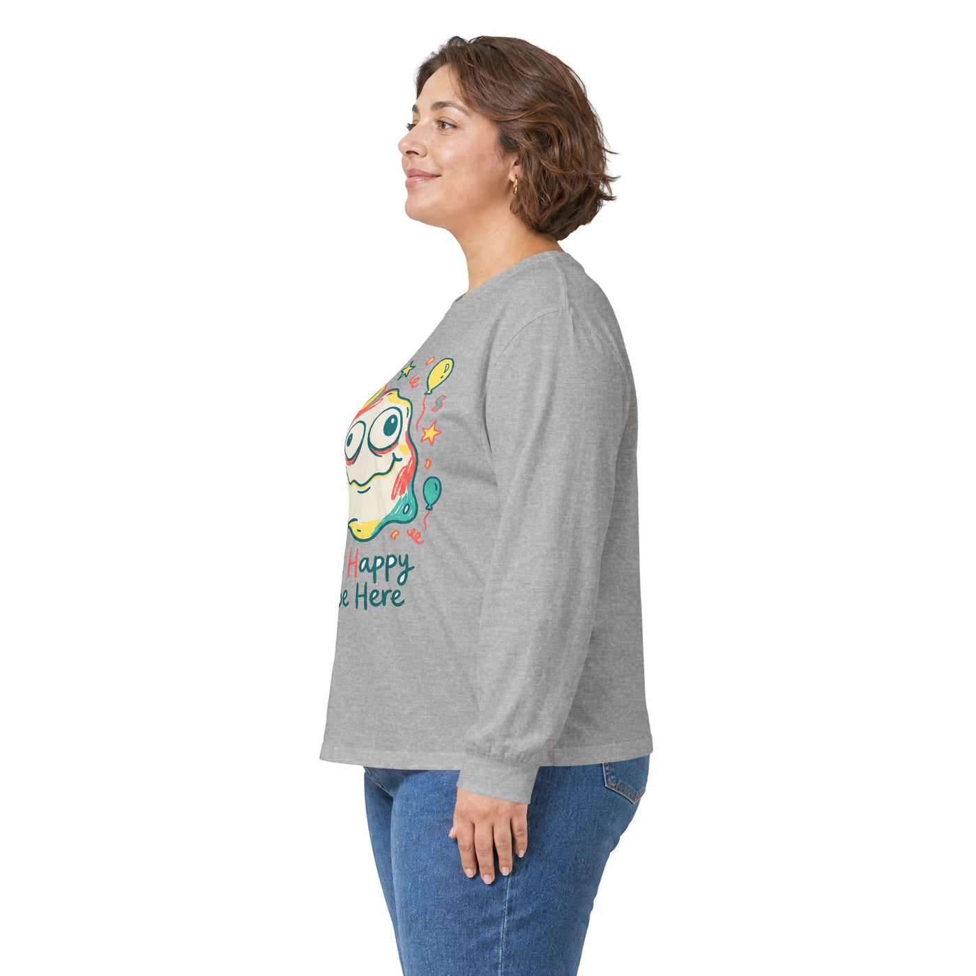 Wobbly Party Blob Just Happy To Be Here Long Sleeve