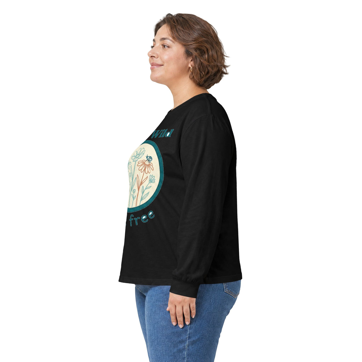 Stitched Meadow & Little Beetle Faux Embroidery Long Sleeve