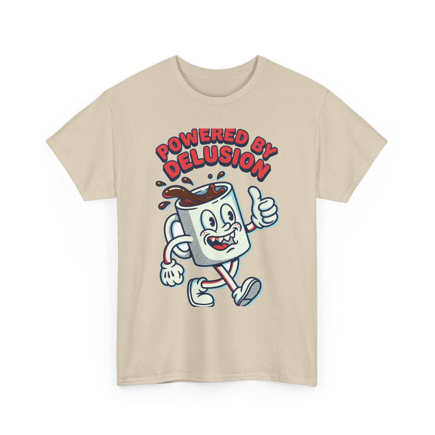 Powered By Delusion Coffee Mascot T-Shirt