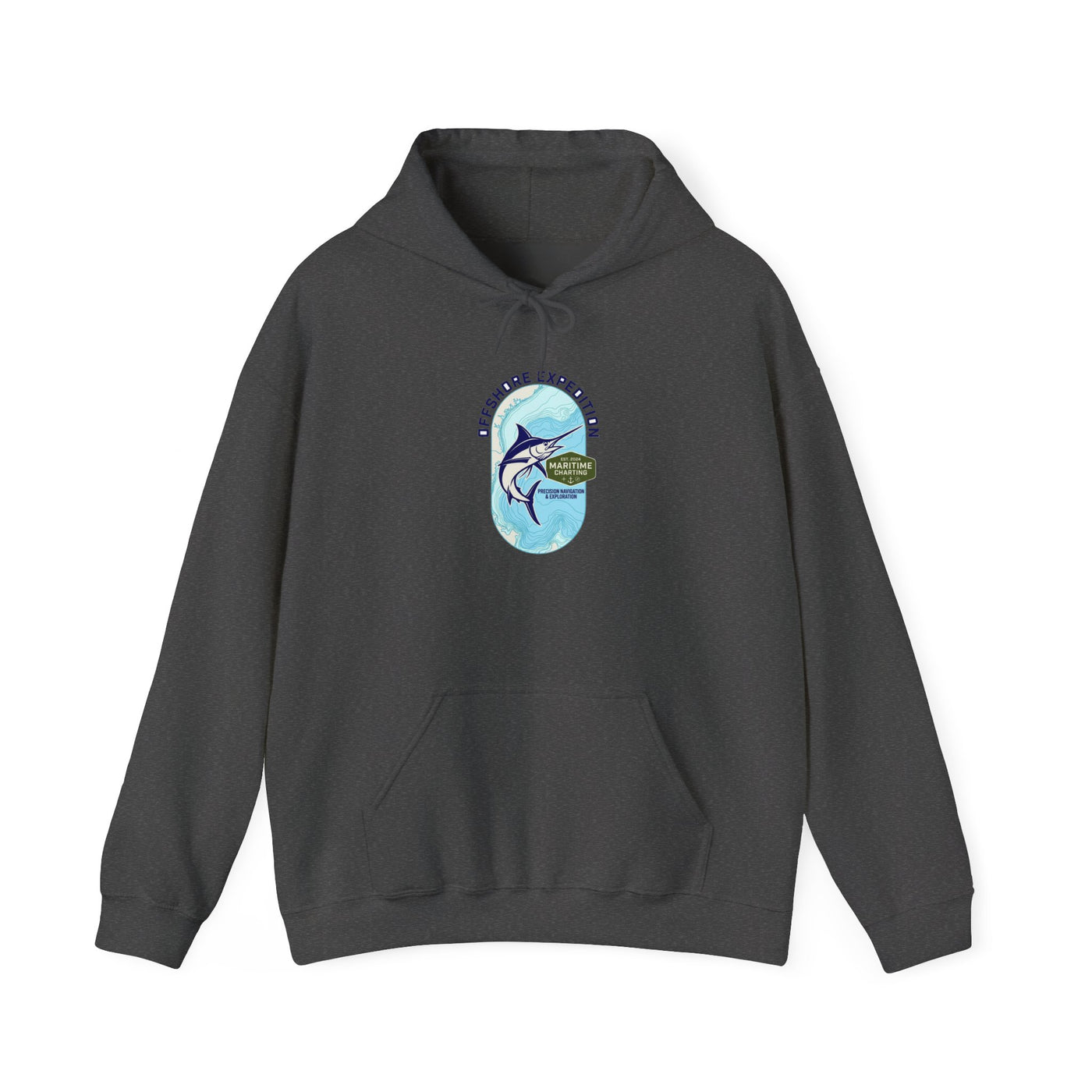 Coastal Bathymetry Marlin Badge Hoodie
