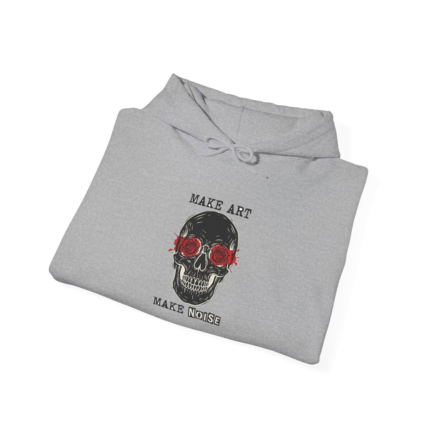 Make Art Make Noise Linocut Skull Hoodie