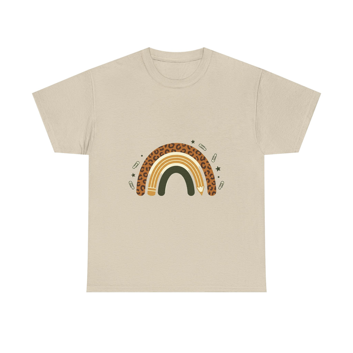 Boho Leopard Rainbow Teacher T-Shirt