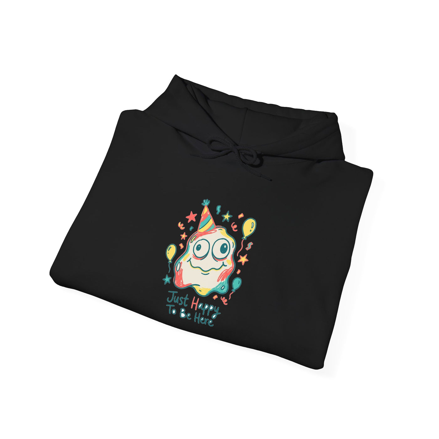 Wobbly Party Blob Just Happy To Be Here Hoodie