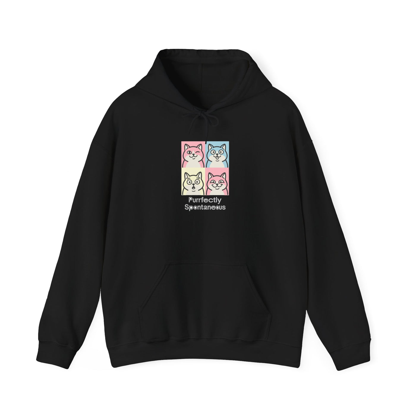 Pastel Pop Art Kitten Grid Hoodie