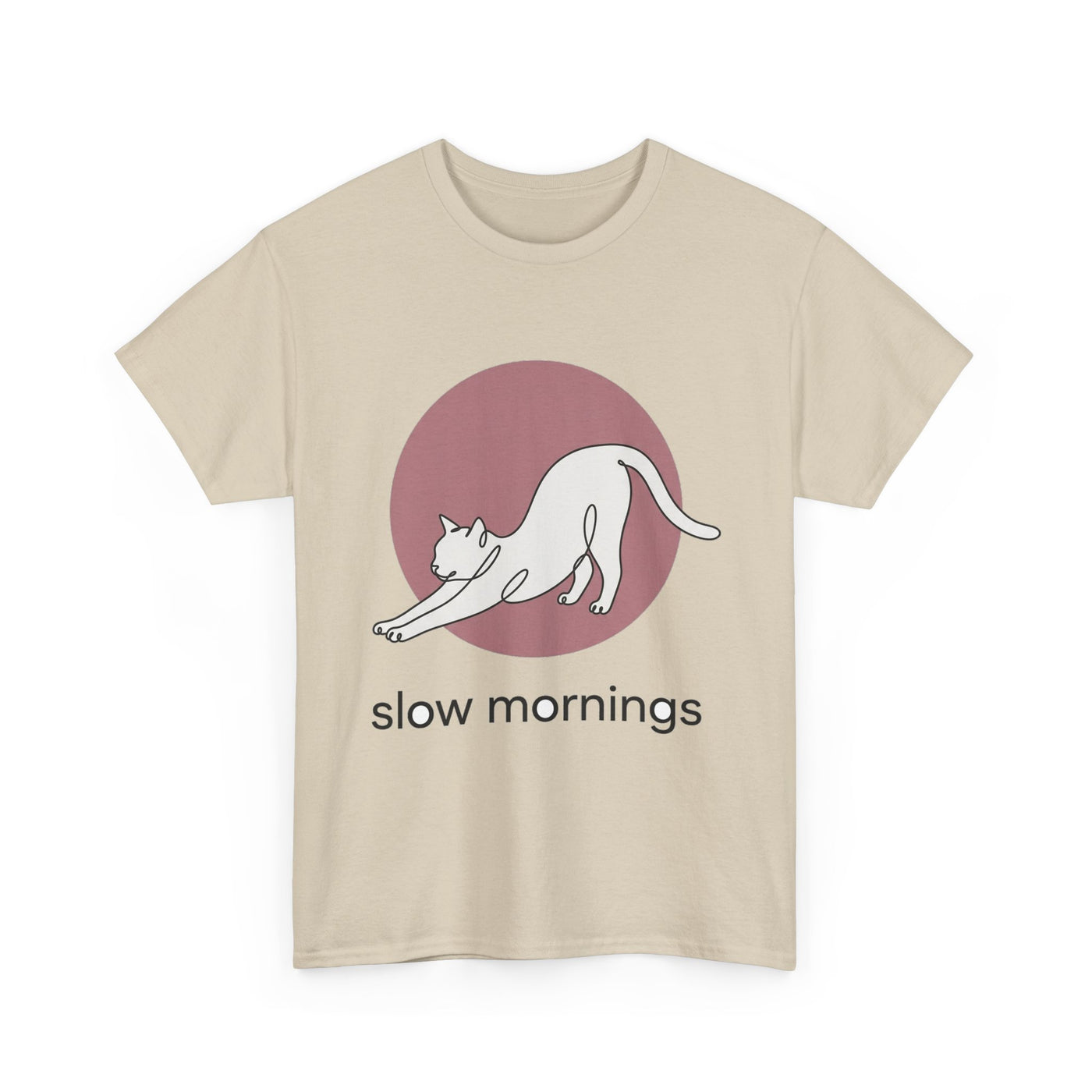 Slow Mornings Minimalist Cat T-Shirt