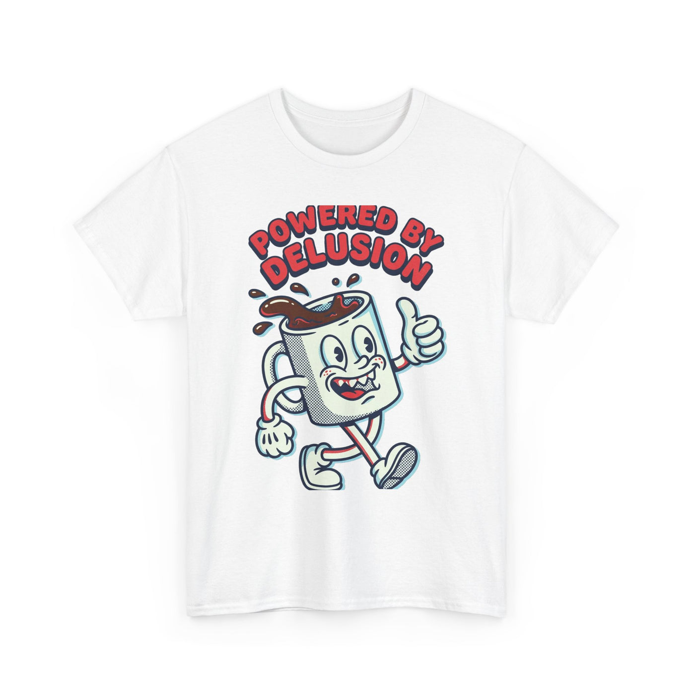 Powered By Delusion Coffee Mascot T-Shirt