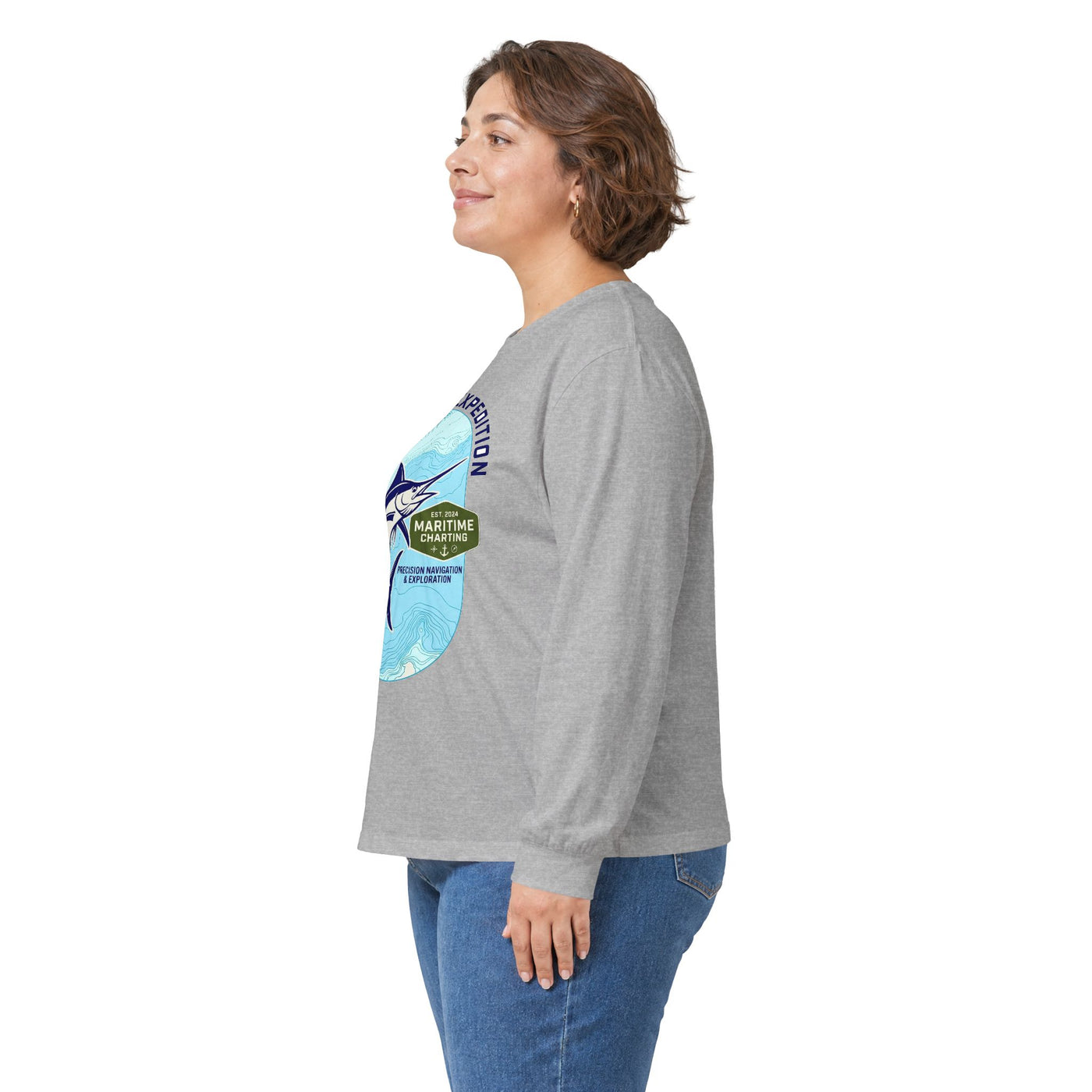 Coastal Bathymetry Marlin Badge Long Sleeve