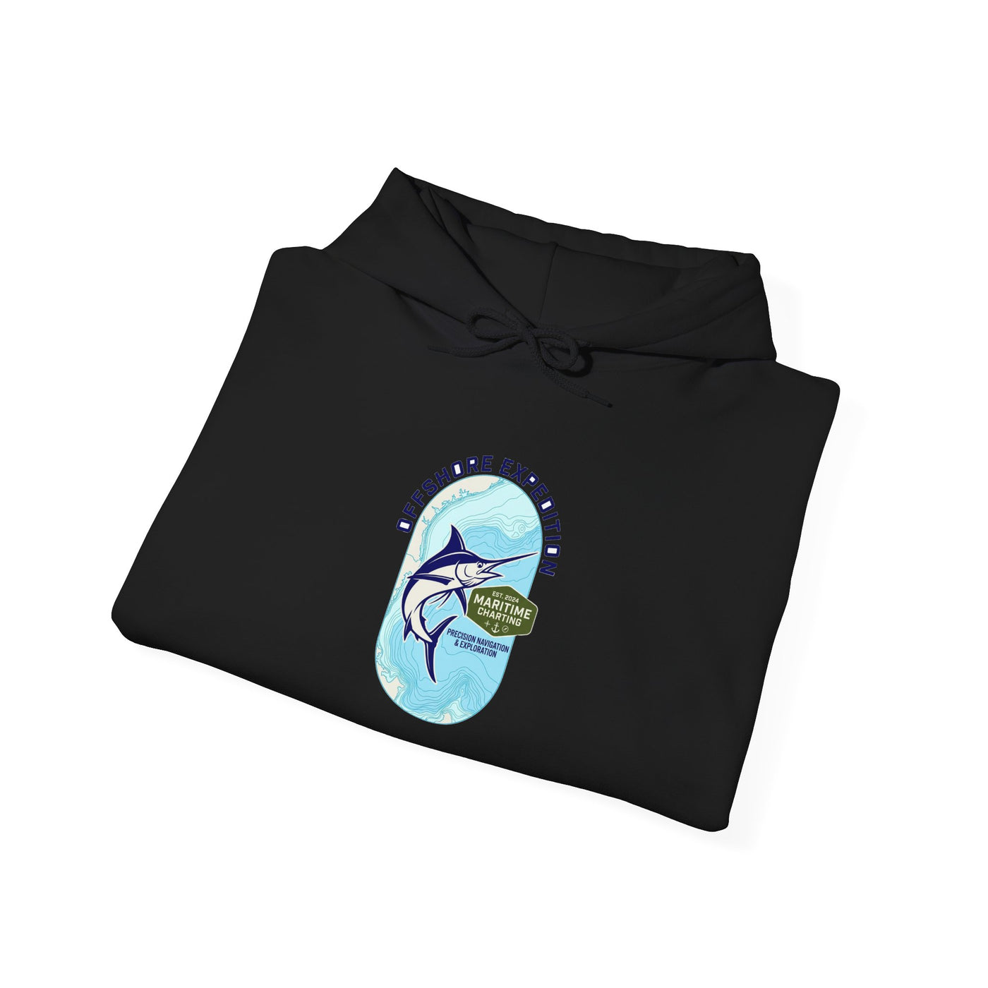 Coastal Bathymetry Marlin Badge Hoodie