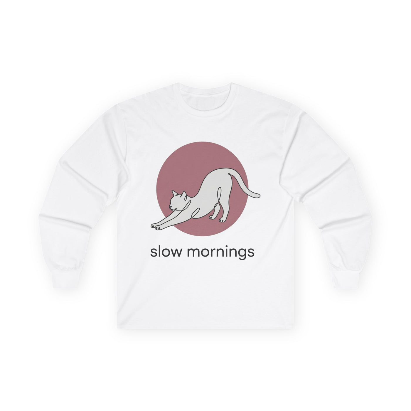 Minimalist Single-Line Stretching Cat Long Sleeve