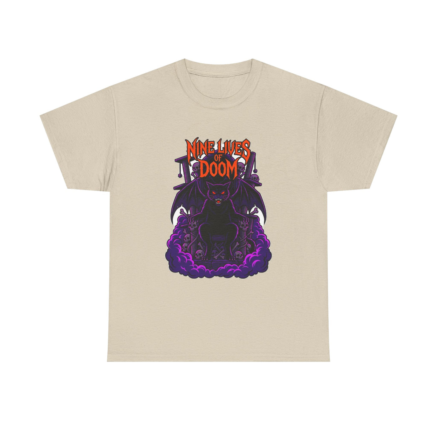 Nine Lives of Doom Heavy Metal Cat T-Shirt