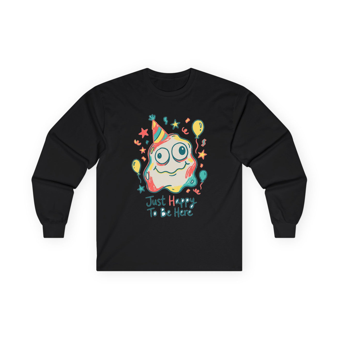 Wobbly Party Blob Just Happy To Be Here Long Sleeve