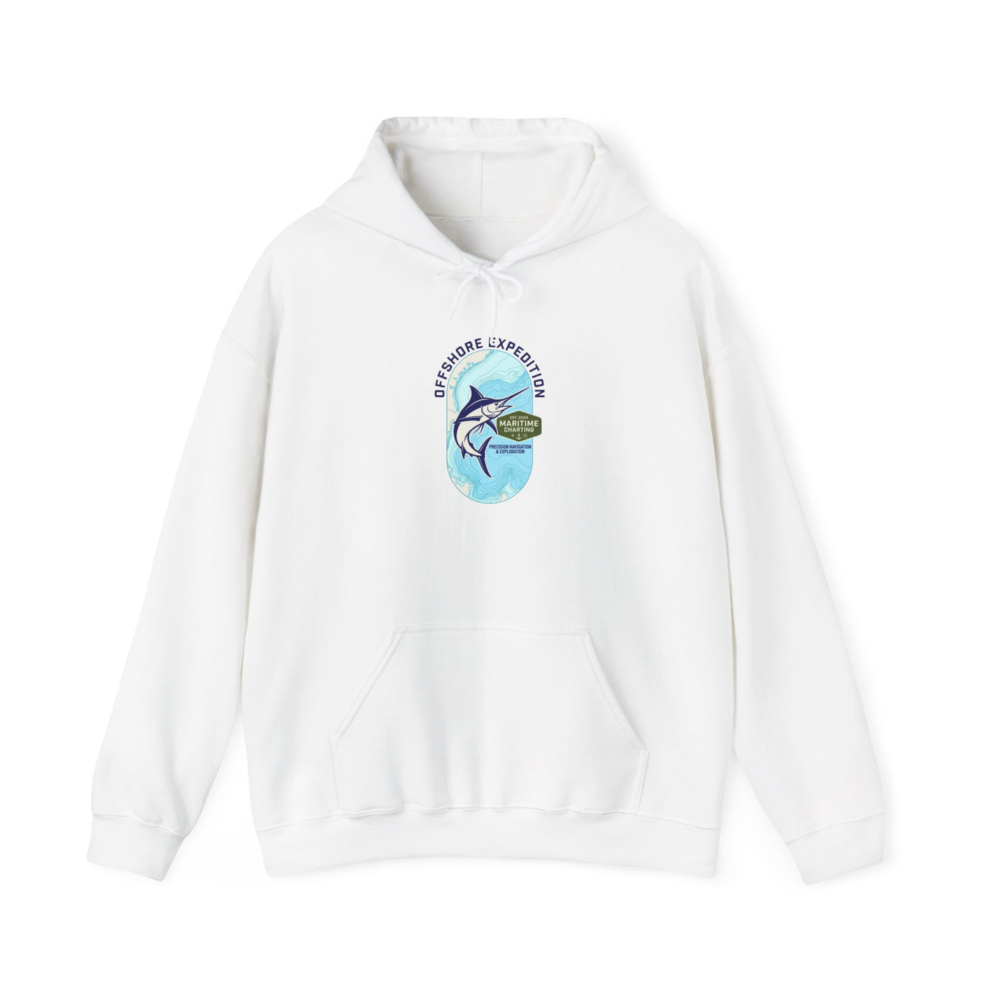 Coastal Bathymetry Marlin Badge Hoodie