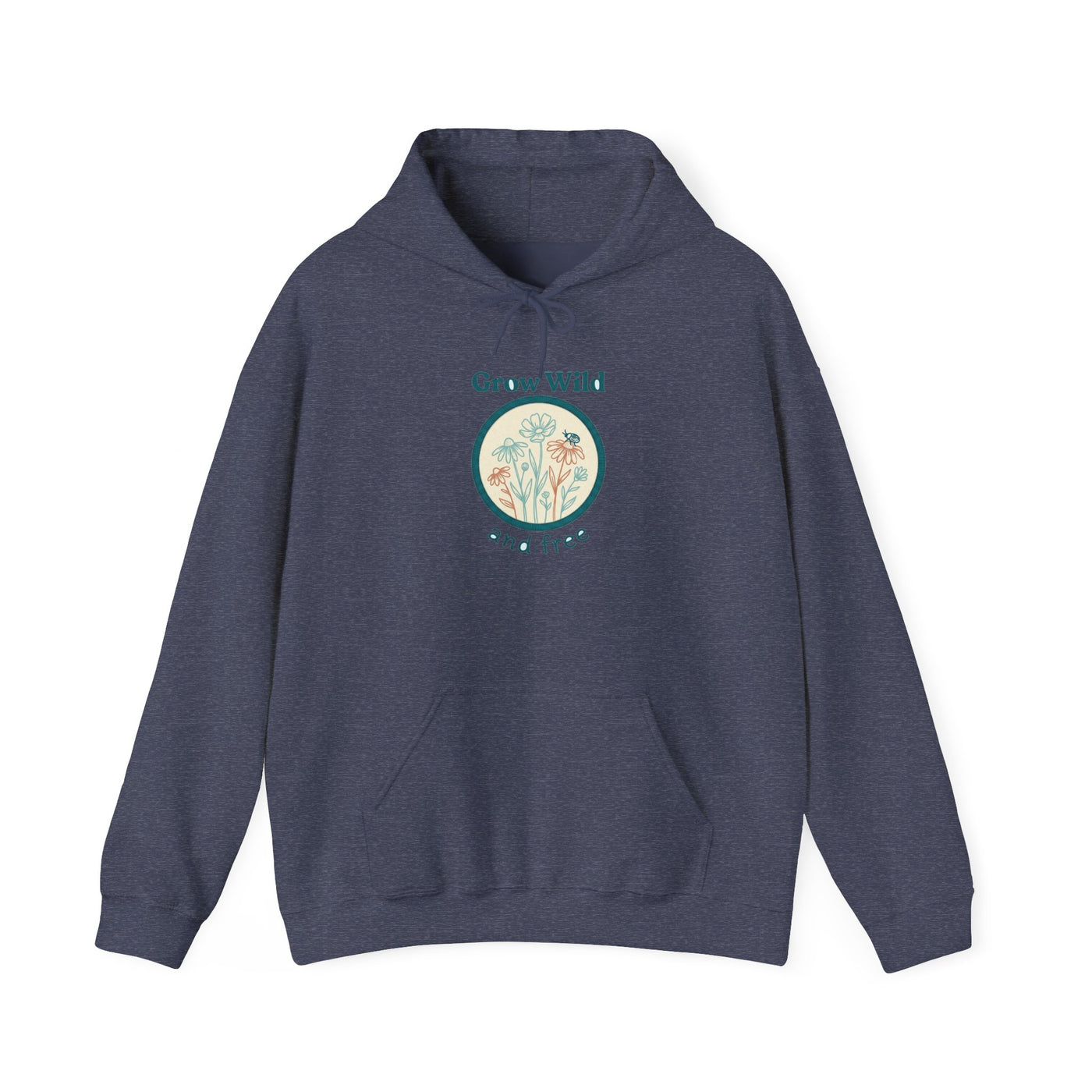 Stitched Meadow & Little Beetle Faux Embroidery Hoodie