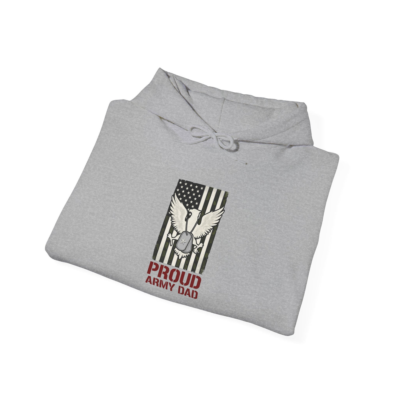 Proud Army Dad Dog Tags & Flag Hoodie