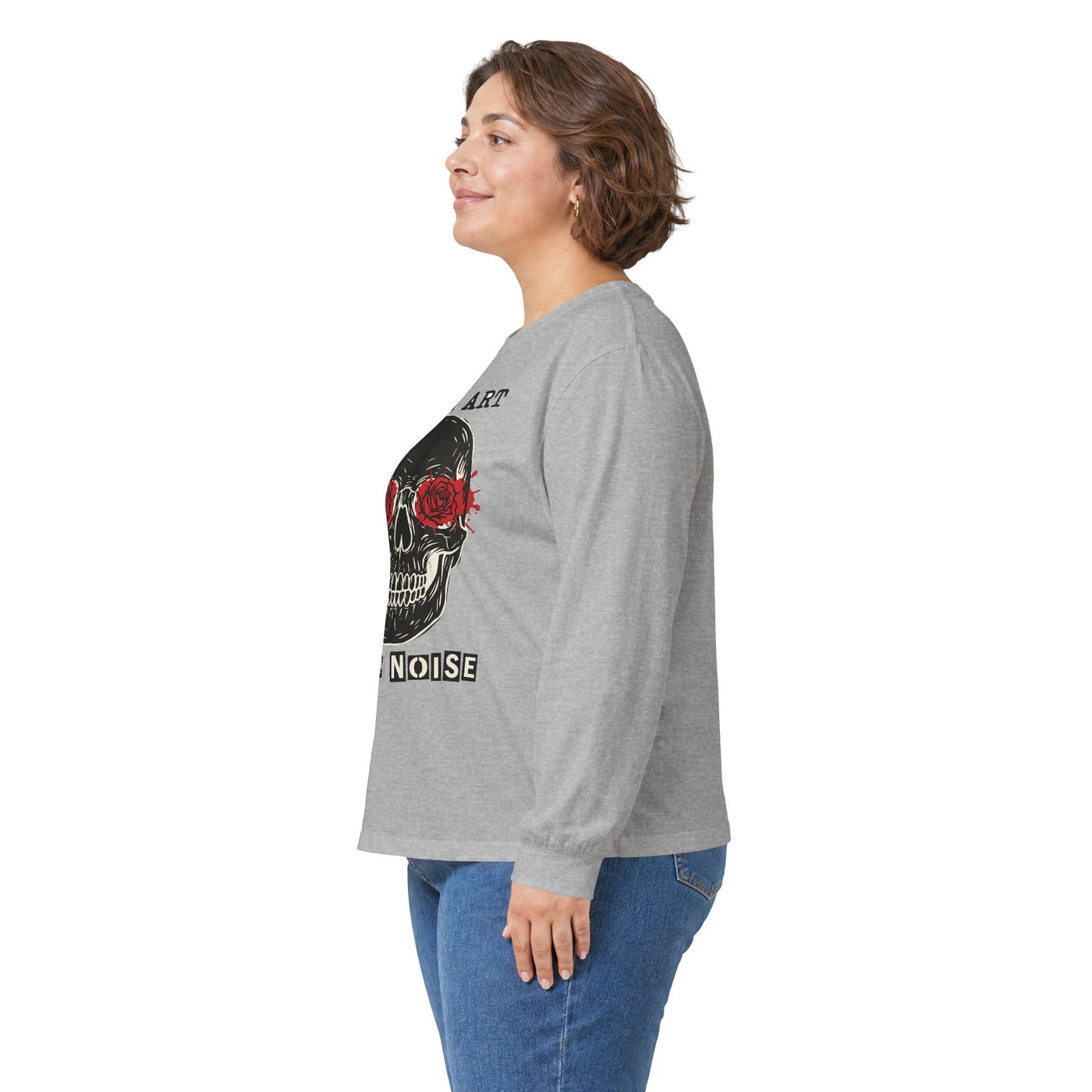 Make Art Make Noise Linocut Skull Long Sleeve
