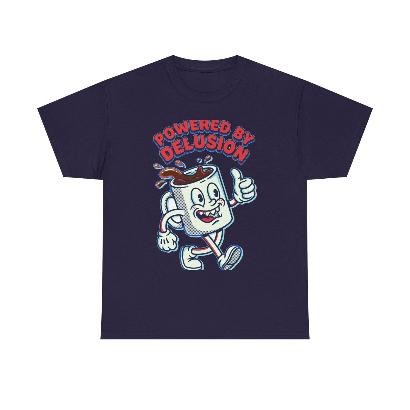 Powered By Delusion Coffee Mascot T-Shirt
