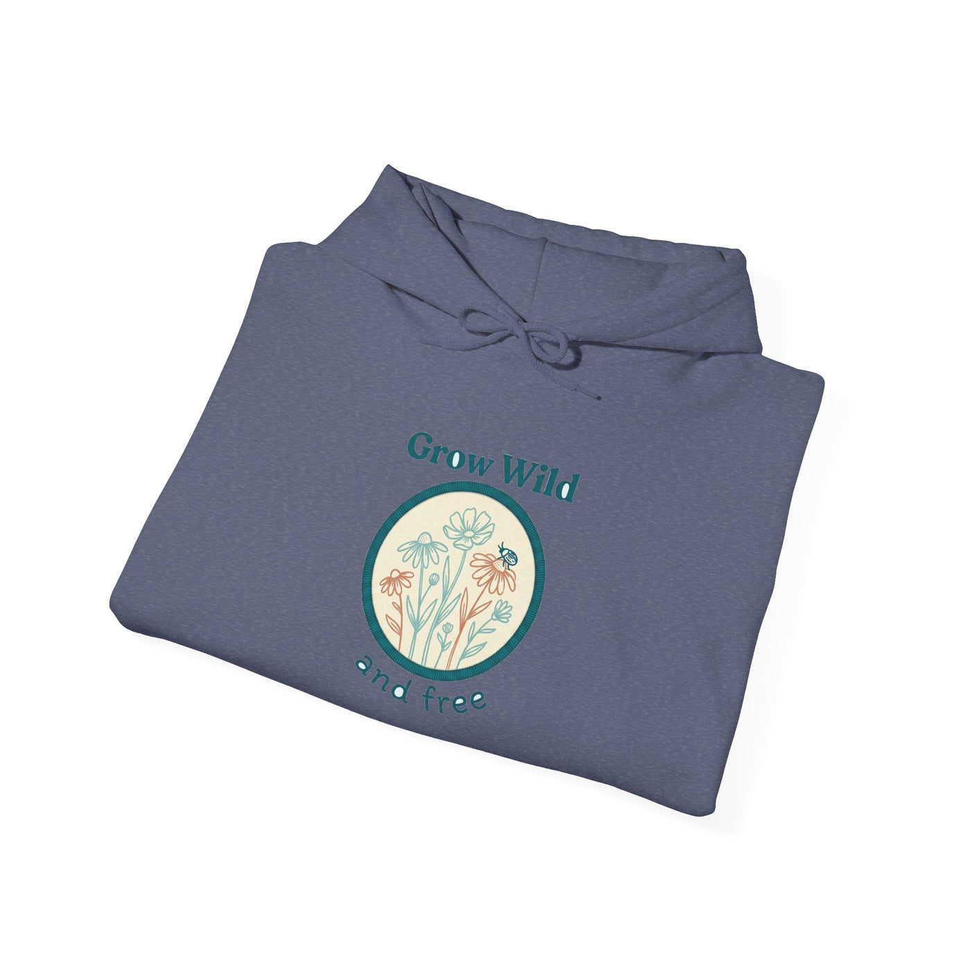 Stitched Meadow & Little Beetle Faux Embroidery Hoodie