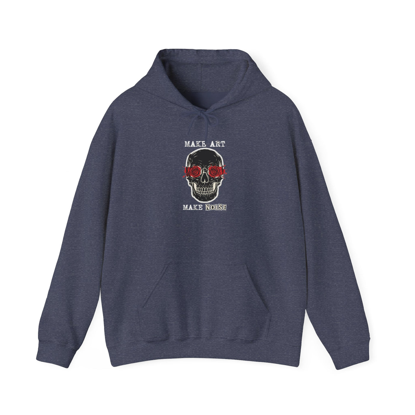 Make Art Make Noise Linocut Skull Hoodie