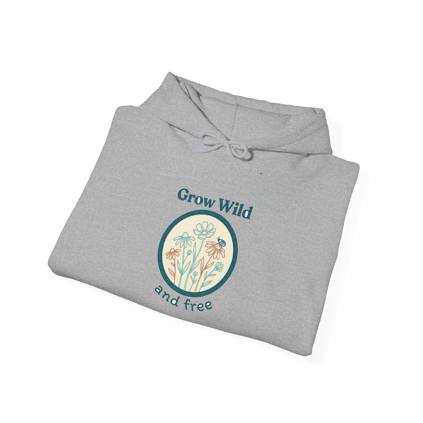 Stitched Meadow & Little Beetle Faux Embroidery Hoodie