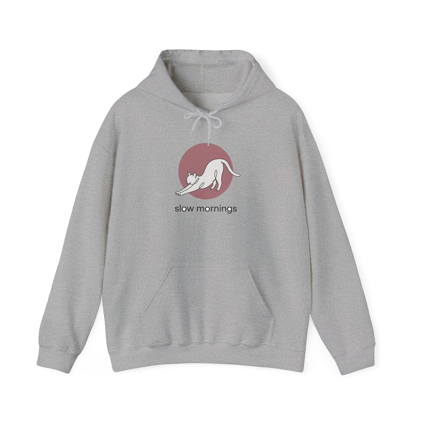 Minimalist Single-Line Stretching Cat Hoodie