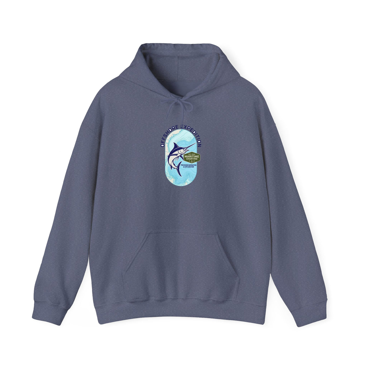 Coastal Bathymetry Marlin Badge Hoodie