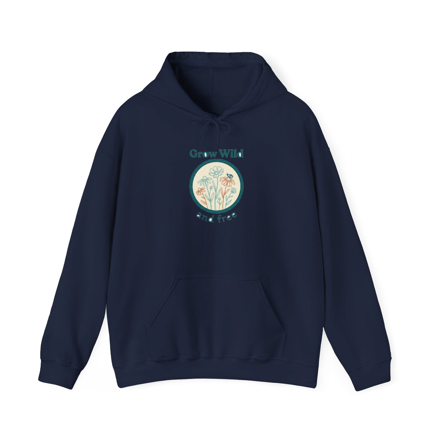 Stitched Meadow & Little Beetle Faux Embroidery Hoodie
