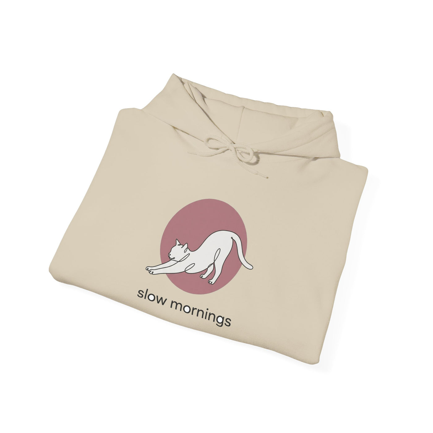 Minimalist Single-Line Stretching Cat Hoodie