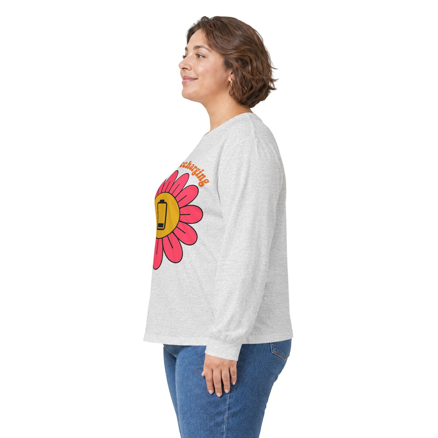 Recharging My Spark Retro Flower Long Sleeve
