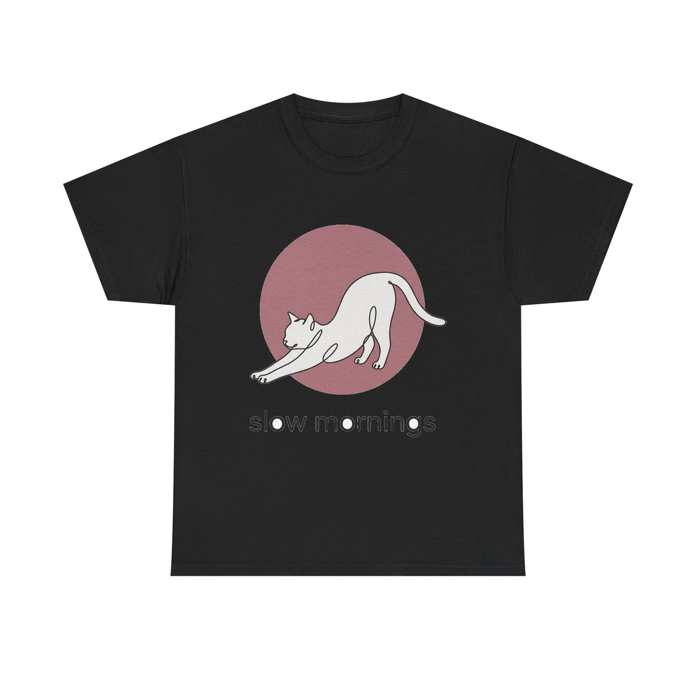 Slow Mornings Minimalist Cat T-Shirt