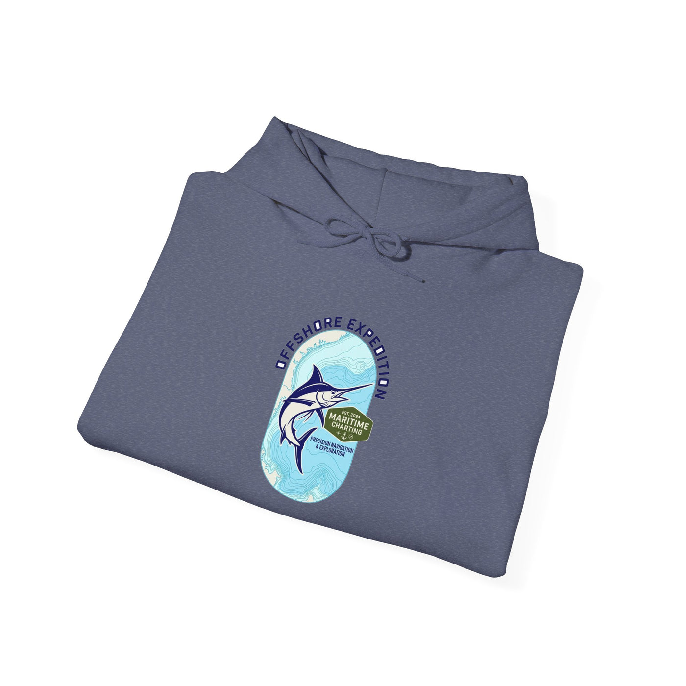 Coastal Bathymetry Marlin Badge Hoodie