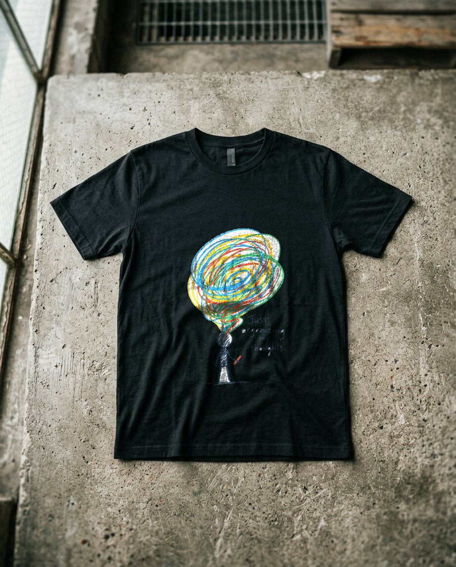 Organizing My Chaos Crayon Tee — lifestyle photo