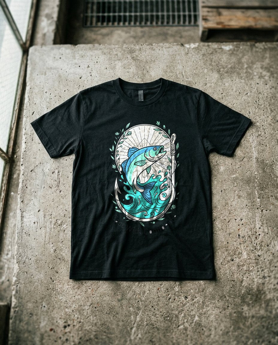 Cast With Confidence Floral Fishing Tee — lifestyle photo