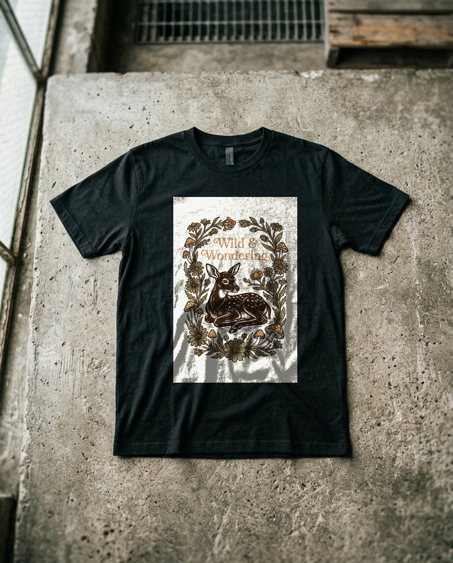 Wild & Wondering Vintage Fawn T-Shirt — lifestyle photo