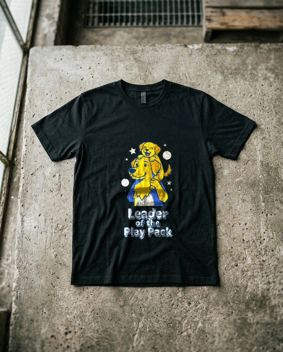 Leader of the Play Pack Cartoon Tee — lifestyle photo