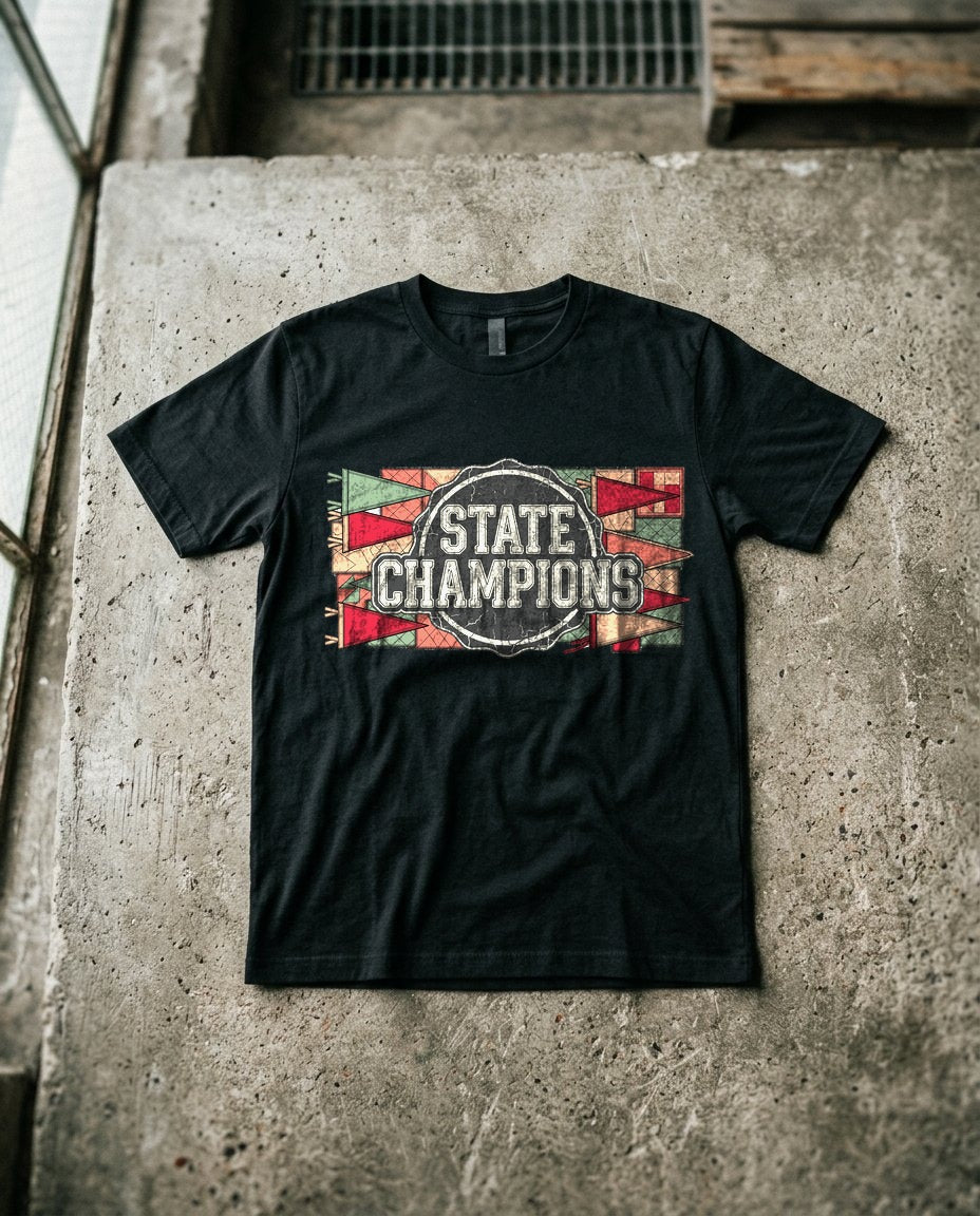 Vintage Varsity Patchwork Tee — lifestyle photo