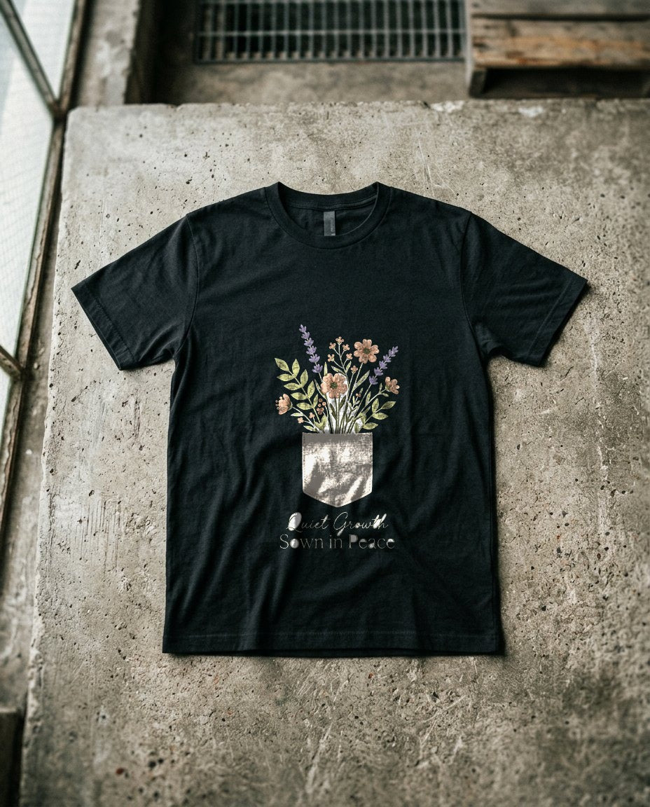 Pocketful of Peace Faux Stitch Tee — lifestyle photo