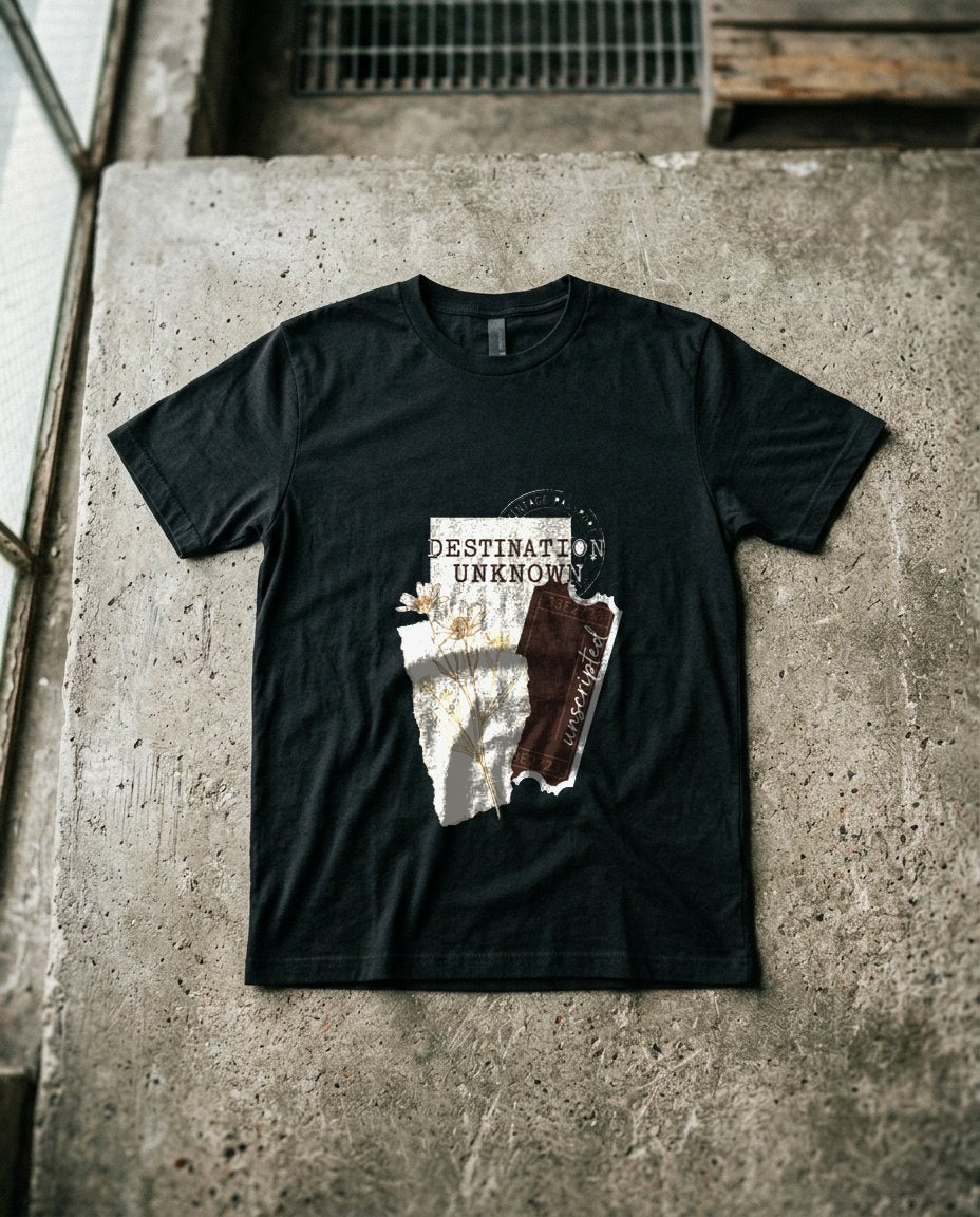 Roam Far Collect Memories Journal Tee — lifestyle photo