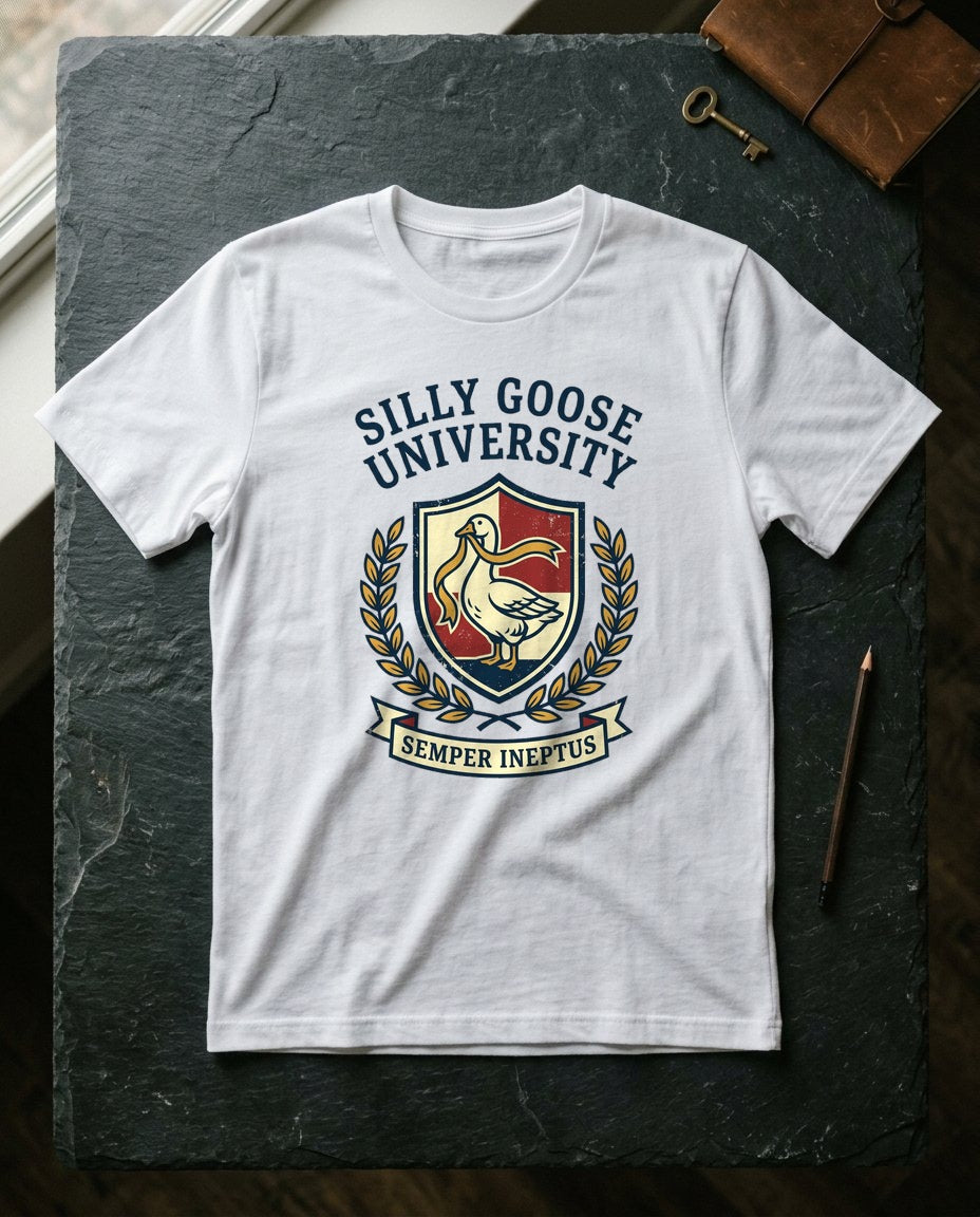 Silly Goose University Alumni Crest T-Shirt — lifestyle photo