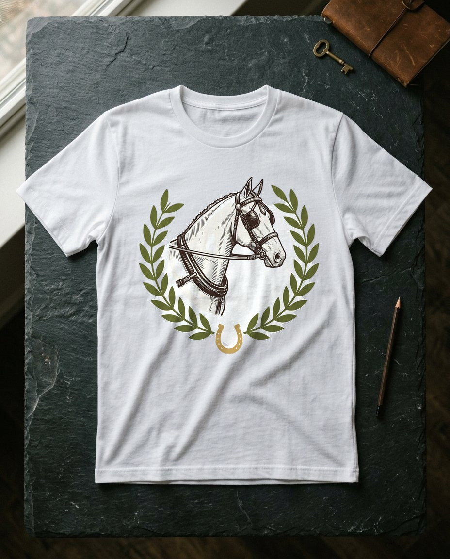 Heritage Equestrian Crest Graphic Tee — lifestyle photo