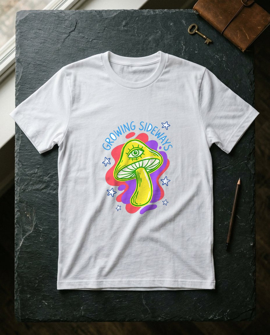 Happy Little Weirdo Mushroom Tee — lifestyle photo