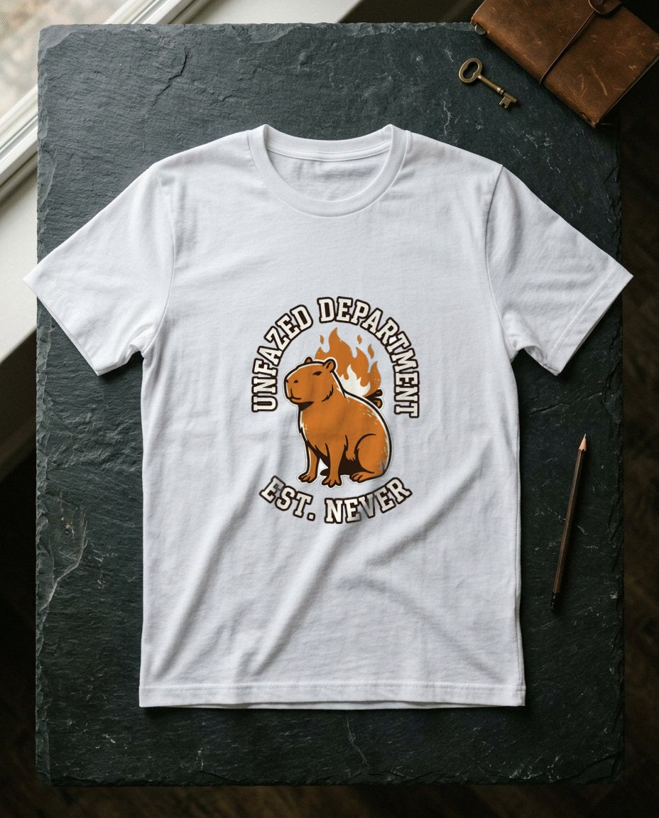 Unfazed Department Capybara Mascot — lifestyle photo