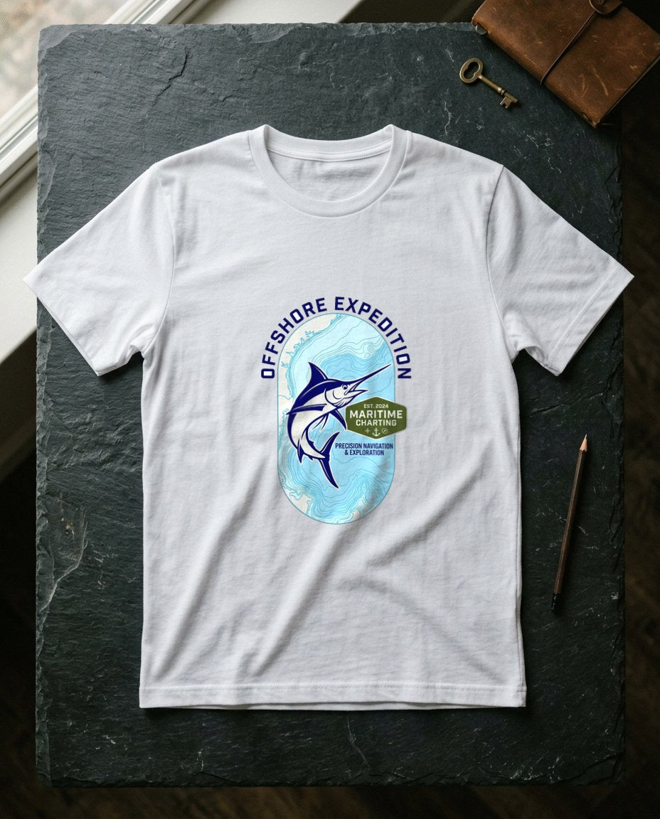 Coastal Bathymetry Marlin Badge — lifestyle photo