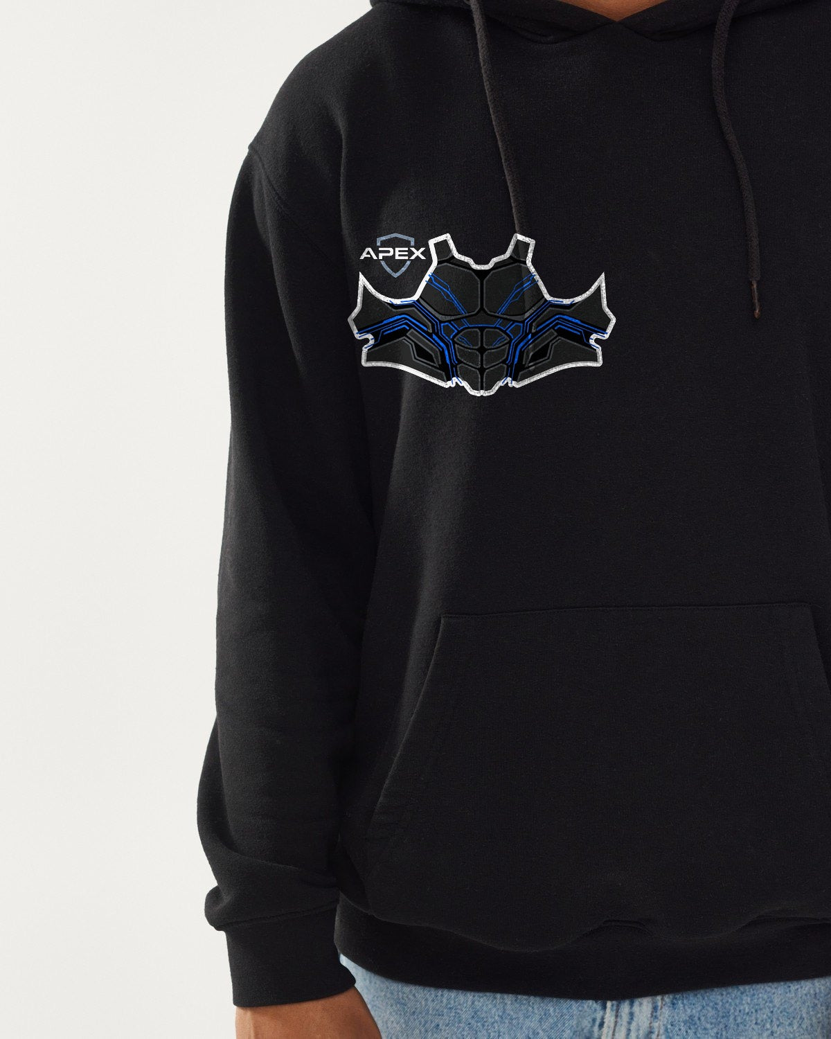Apex Cybernetic Armor Compression Hoodie — lifestyle photo