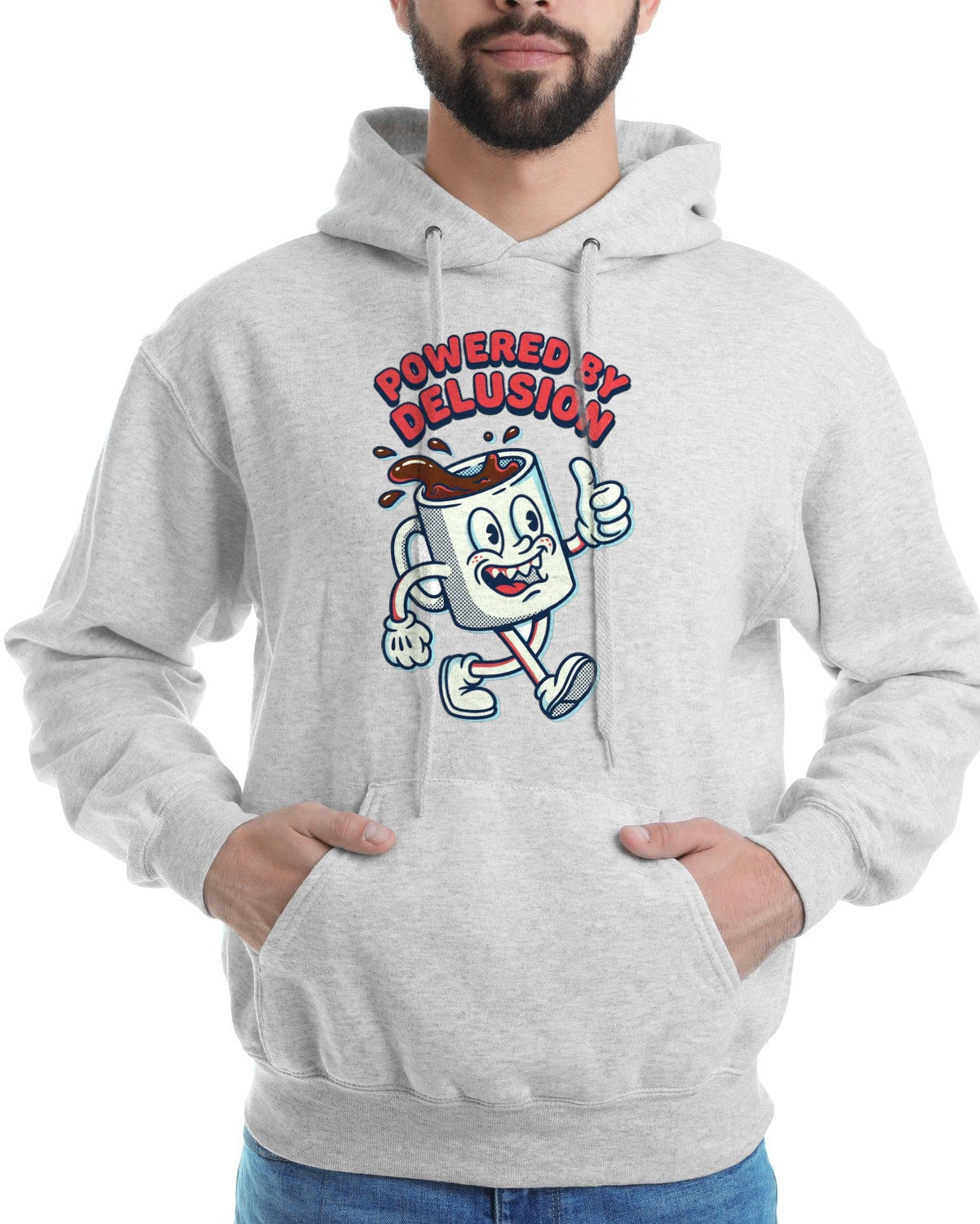 Powered By Delusion Coffee Mascot — lifestyle photo