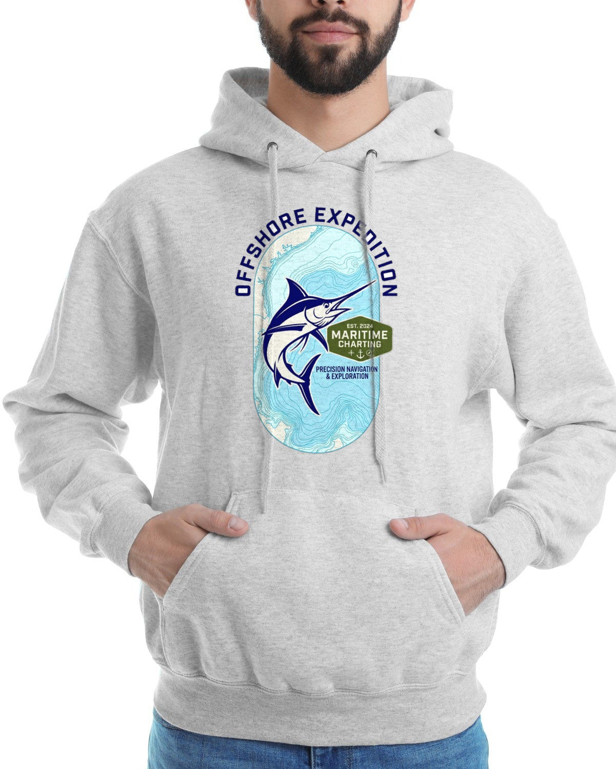 Coastal Bathymetry Marlin Badge — lifestyle photo