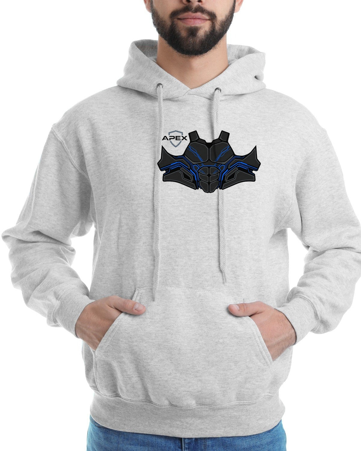 Apex Cybernetic Armor Compression Hoodie — lifestyle photo