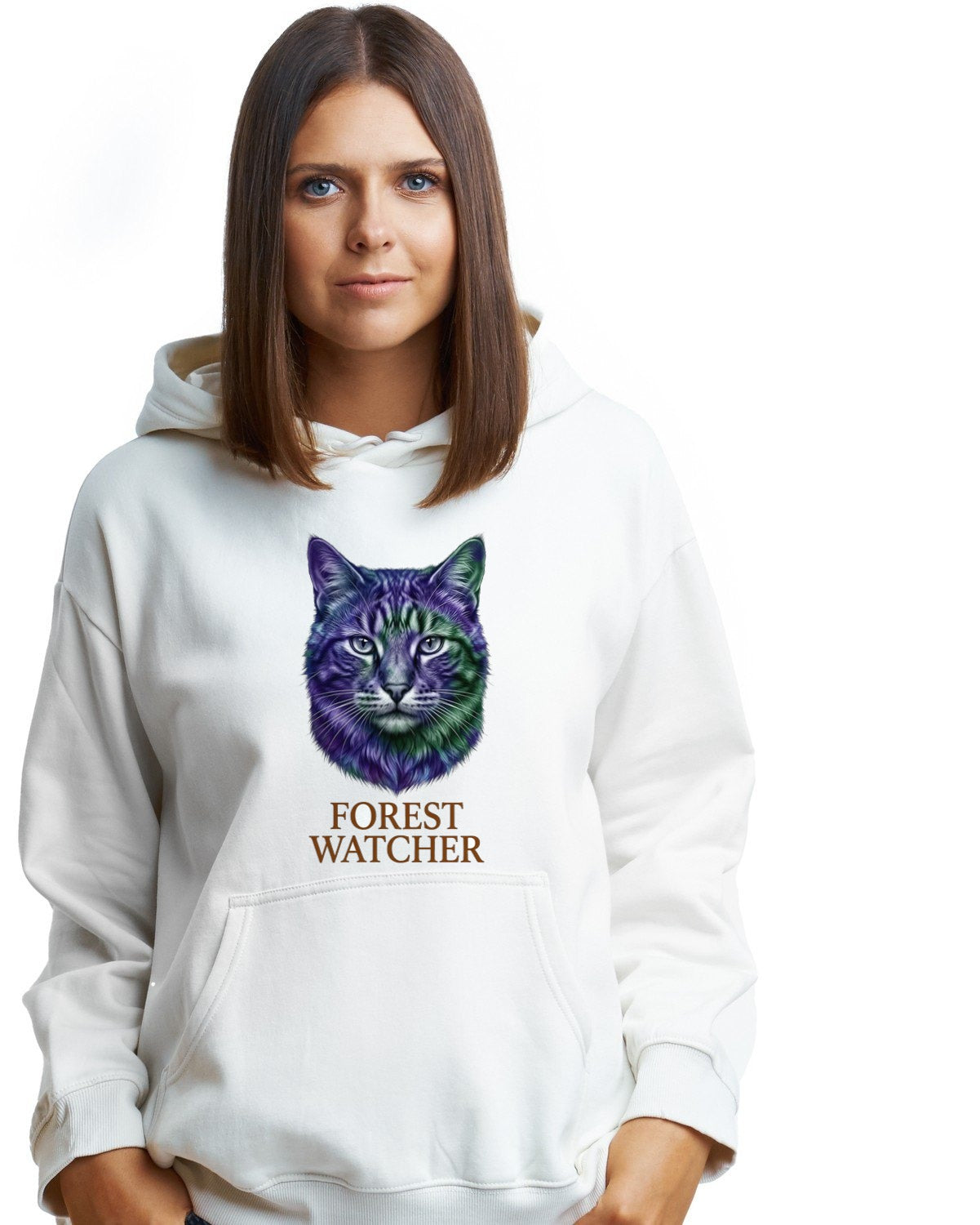 Mystical Mountain Cat Stare Tie-Dye — lifestyle photo