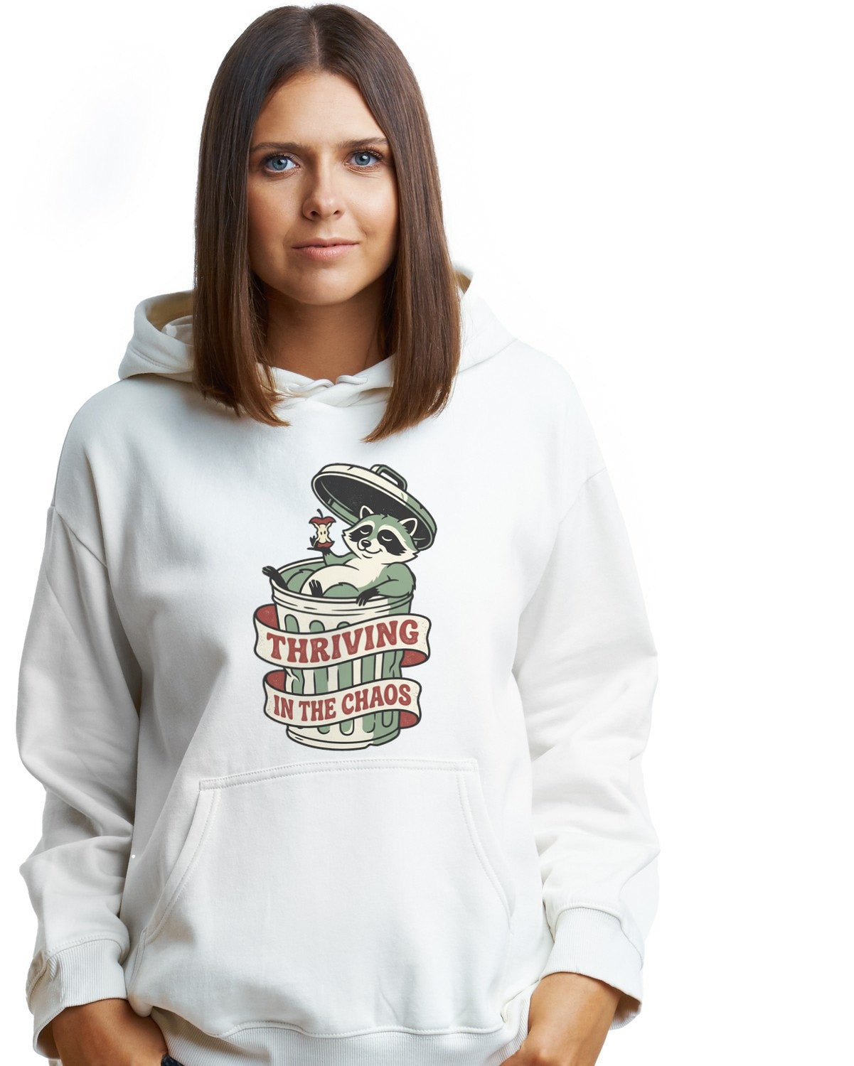 Thriving In The Chaos Raccoon Tee — lifestyle photo