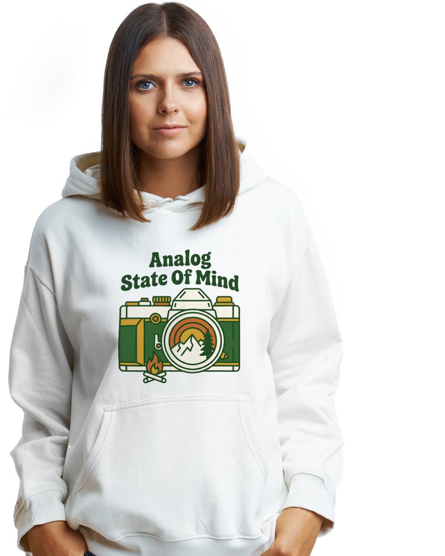 Analog State of Mind Retro Camera Hoodie — lifestyle photo